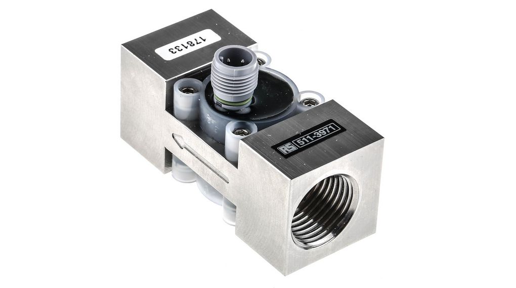 Flow Meter Væske 15L/min 10bar 24V G1/2" Kontakt, M12